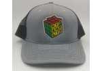 HF Cube Embroidered Cap - Black- Heather Grey Snapback Trucker Cap