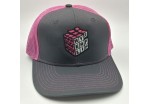 HF Cube Embroidered Cap - Neon Pink - Grey Steel Snapback Trucker Cap
