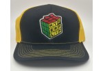 HF Cube Embroidered Cap - Yellow-Black Snapback Trucker Cap
